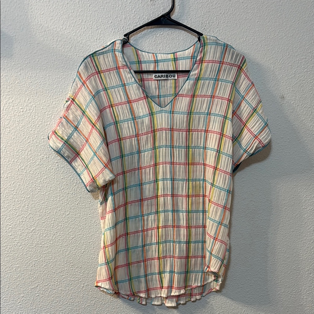 Caribou Multicolor Plaid Women's Top